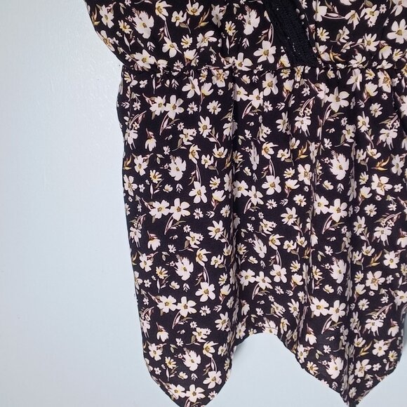 Womens Babydoll Cami Top Size Large Cottagecore Y2K Ditsy Floral Retro - Picture 3 of 9